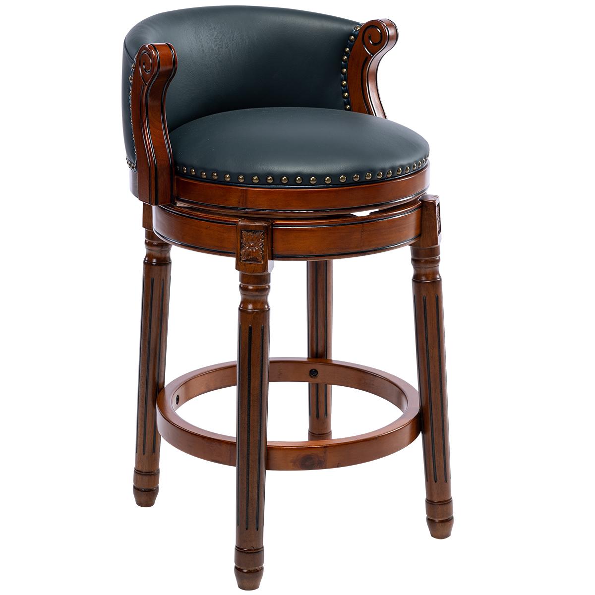 Cow top Leather Wooden Bar Stools