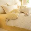 Fresh Orange 100% Cotton Four-Piece Bedding Set - Duvet Cover & Bed Sheet for Student Dorms and Homes