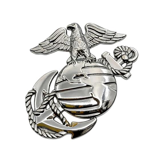 Car Corps Emblem Zinc 3D Metal Stickers Marine Alloy Car Decal, Eagle серебряный