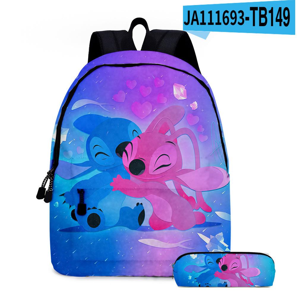 Stitc Cartoon Full Print Backpack Student Bag Pencil Case Two-Piece Set Children'S Backpack