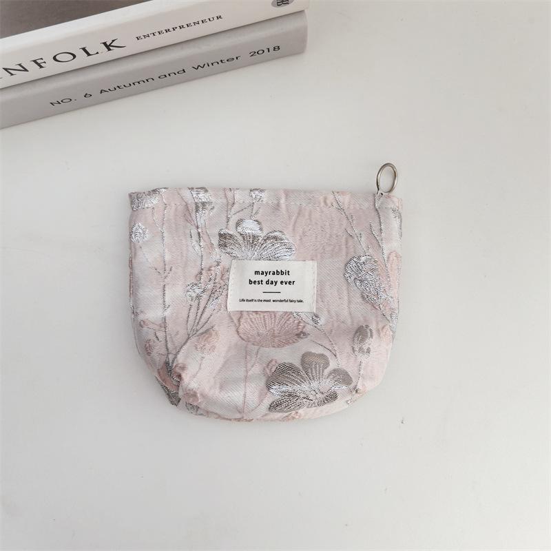 Koreański Sztruksowy Organizer na Kosmetyki ze Sznurkiem - Duża Pojemność