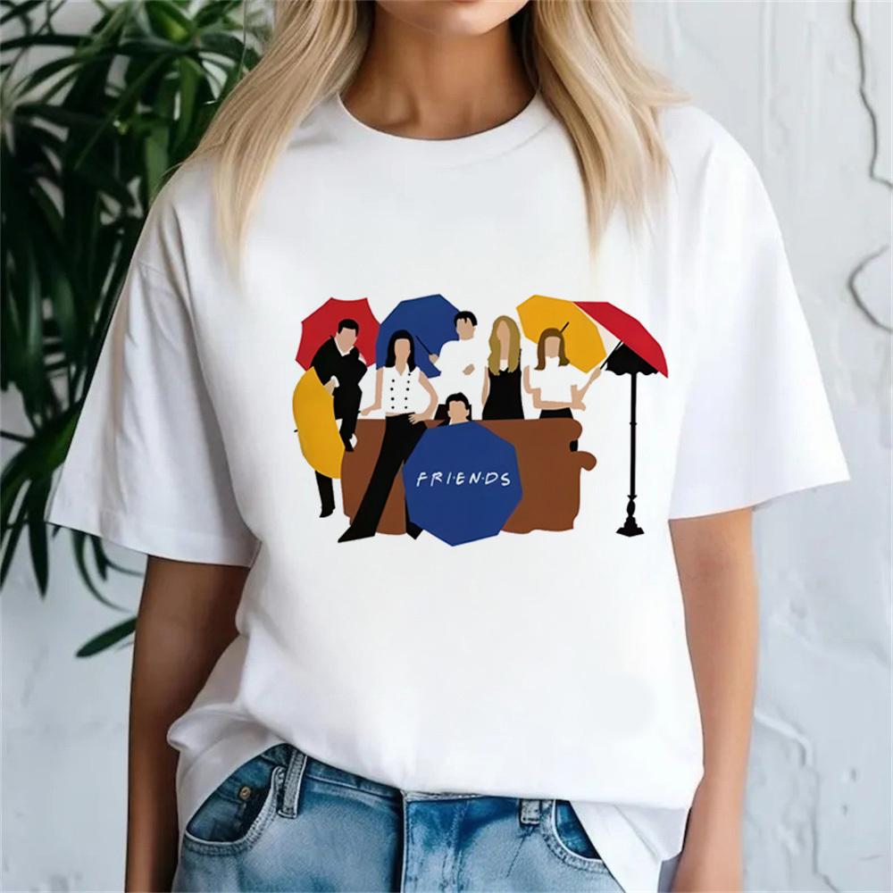 Friends Tv tshirt female graphic Psychedelic Pastel Trendy Colorful Punk t shirt Psychedelic 80s kawaii Retro