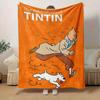 1 pezzo, Le avventure di Tintin: Un Accogliente Regalo per l'Arredamento della Casa, Camera da Letto, Soggiorno, Viaggio, Campeggio, Coperta per Auto, Spiaggia, Pisolino in Ufficio. Perfetto come Coperta da Divano