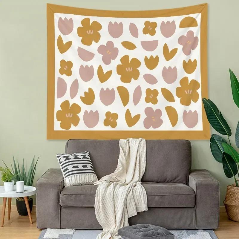 Simple Floral Pattern Decorative Tapestry Home Wall Living Room Office Decorative Tapestry