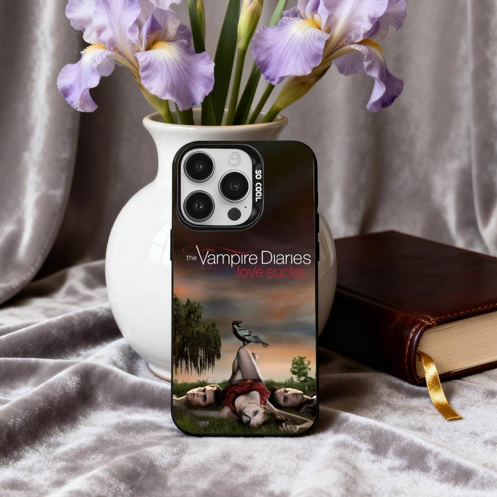 D-drama mysterious The Vampires D-Diaries Phone Case For iPhone17,16,15,14,13,12,11 Plus,Pro Max Black Candy Silver Plated Cover