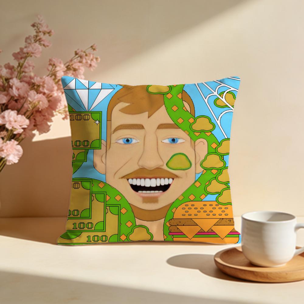 Trendy BBeastful Cushion Cover Stylish Washable Pillow Cover Ideal for Couch Bedroom Car Decoration