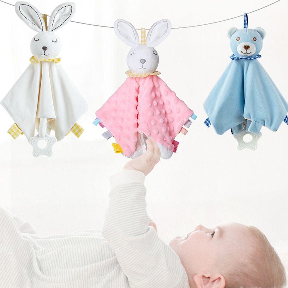Silicone Teether Newborn Saliva Towel Comforter Soothing Doll Towel  Gift