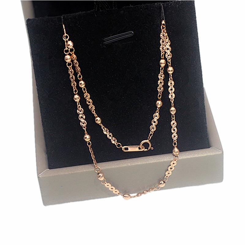 Rose Gold Plated Purple Gold Bead Necklace Trend Set Chain Fashion Color Gold Collarbone Chain Women