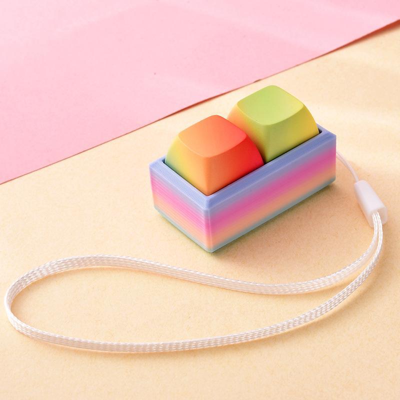 Portable Small Size Stress Relief Toy with Button Lanyard Pocket Fidget Toy for Anxiety Alleviation Commute Daily Use