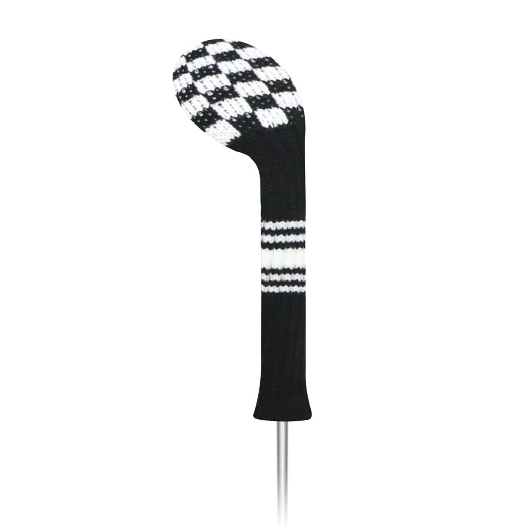 LeFeng Knit Golf Club Vintage Fits and 5 Durable and and White for 5 Cover, 1pc, Design, 1, 3, Woods, Scratch-Resistant (Black Check, Wood)