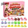 Sensory Relief Gifts for Classmates 2026 Christmas Dumplings Advent Calendar with 24 Mini Bun Squeeze Party Supplies Students Toys Festive Countdown