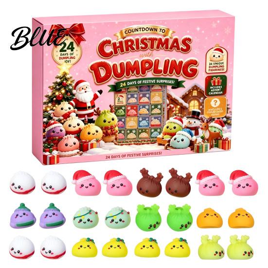 Sensory Relief Gifts for Classmates 2026 Christmas Dumplings Advent Calendar with 24 Mini Bun Squeeze Party Supplies Students Toys Festive Countdown
