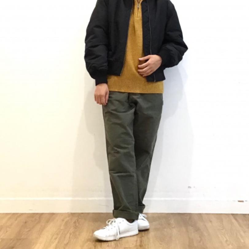UNIQLO Solid Color High Waist Straight Leg Casual Pants Unisex bottoms Olive 450277-56
