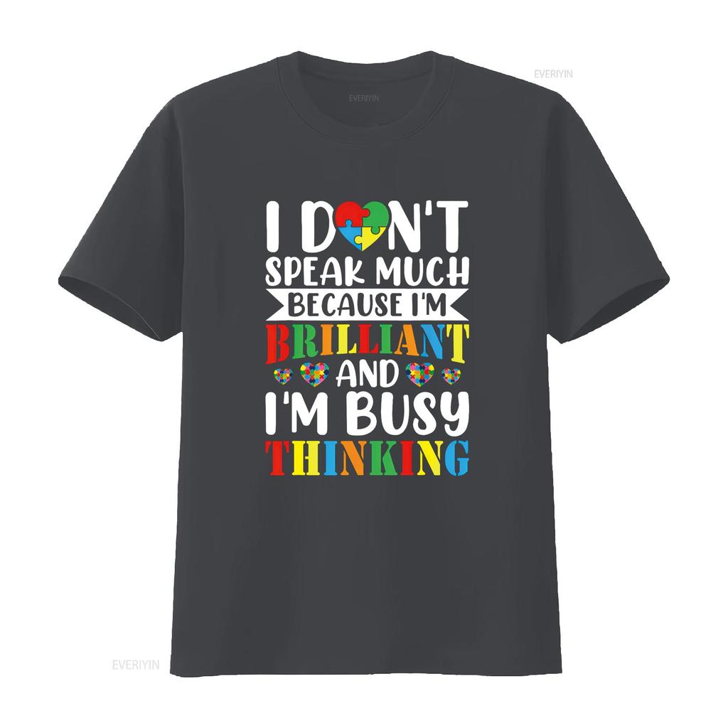 I Dont Speak Much Autistic Toddler Boy Girl Autism Awareness T Shirt Vintage Washed Streetwear Stylish Unisex Designer Clothes