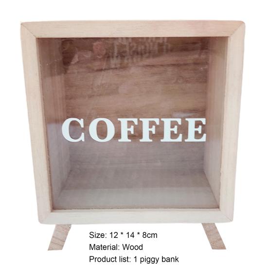 Piggy Bank Compact Large Capacity Nordic Style Wooden Kids Money Saving Bank for Daily Use