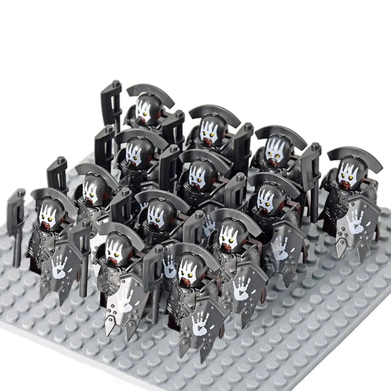 13Pcs Gondor Battle Spearman Body Gurad Infantry VS Roman Solider Eomer Rohan Warriorr Figures Blocks Set Toys for Kids