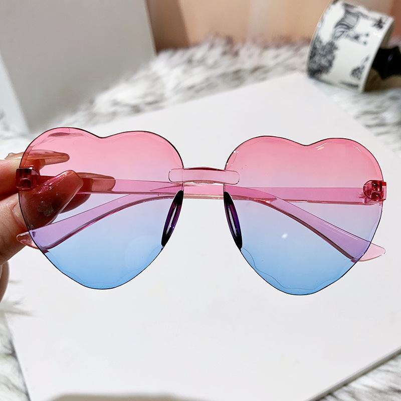 Fashion Jelly Gradient Children Heart-shaped Lenses Sunglasses Outdoor Sun Protection Glasses Colorful Sun Glasses Goggles