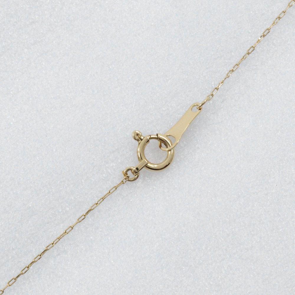 Double Circle Necklace K18 Yellow Gold/diamond 1.6g Women Used
