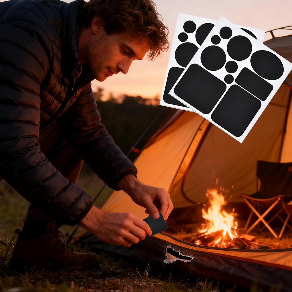 Down Jacket Patch 6 Pieces Self Adhesive Waterproof Nylon Patches Outdoor Gear Clothes Repair Tape For Sleeping Bag Tents Coats