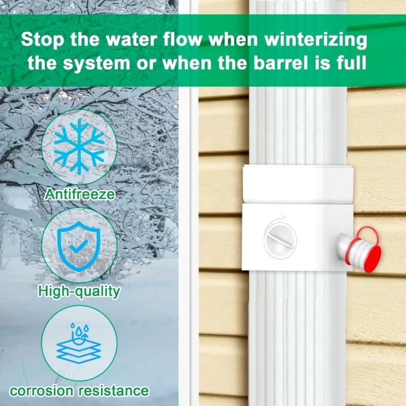 Easy Install Downspout Diverter For Roof Drainage Practical Simple Setups Rain Diverter with Adjustable Valves