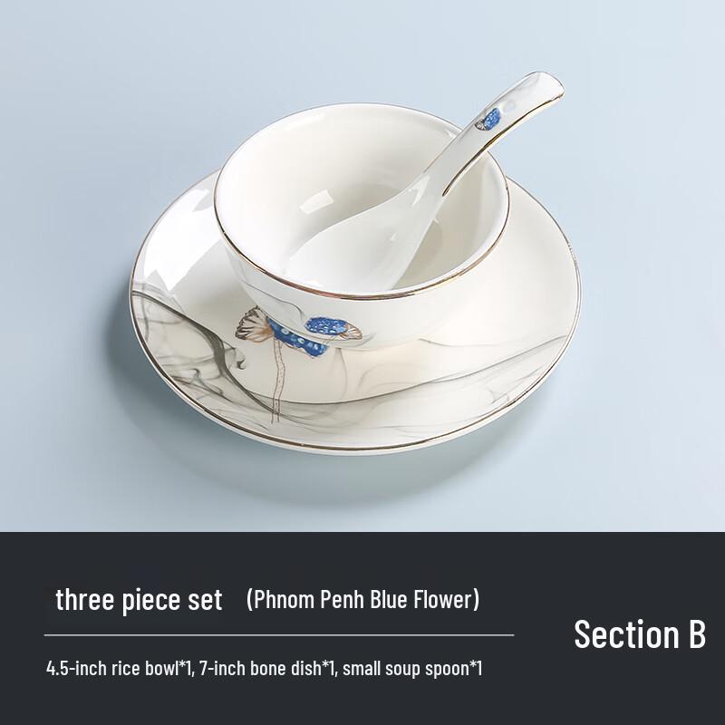 Elegant Gold-Rimmed Ceramic Tableware Set