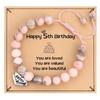 Presentes de Aniversário para Meninas de 5 a 25 Anos, Pulseira de Contas Trançadas de Aniversário para Idade de 5 a 25 Filha Neta Sobrinha