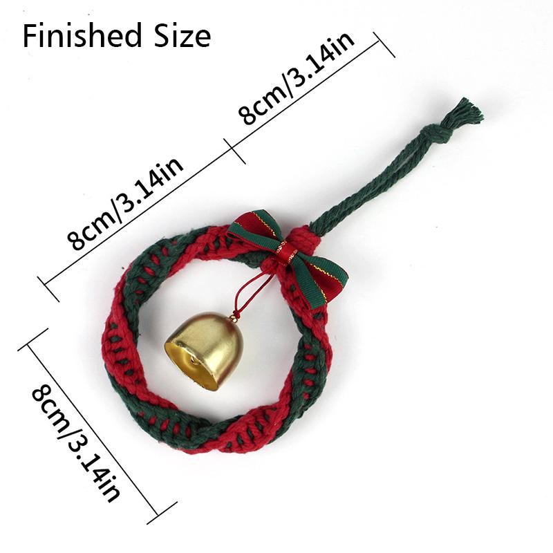 1 Set Festive Macrame Kit Xmas Party Red Green Handmade Christmas Ornament Set Walls