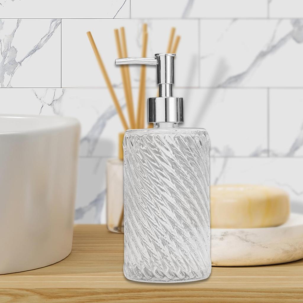 Clear Glass Soap Dispenser Lotion Dispenser Bottle 420ml Salon Dispenser Multipurpose Pump Soap Container for Home