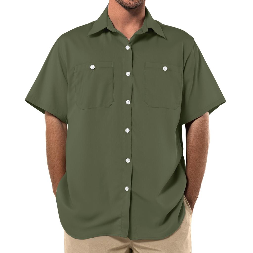 Men's Loose Casual Multi-pocket Workwear Shirt