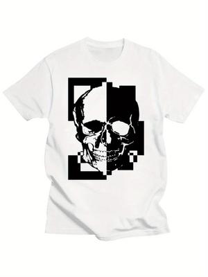 Men's T-Shirt - Edgy PP Skull Graphic Tee, Casual Streetwear TShirt