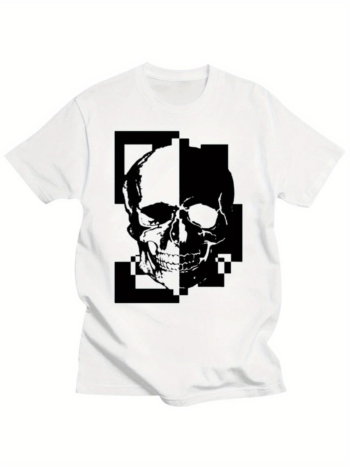 Men s T-Shirt - Edgy PP Skull Graphic Tee, Casual Streetwear TShirt S разноцветный