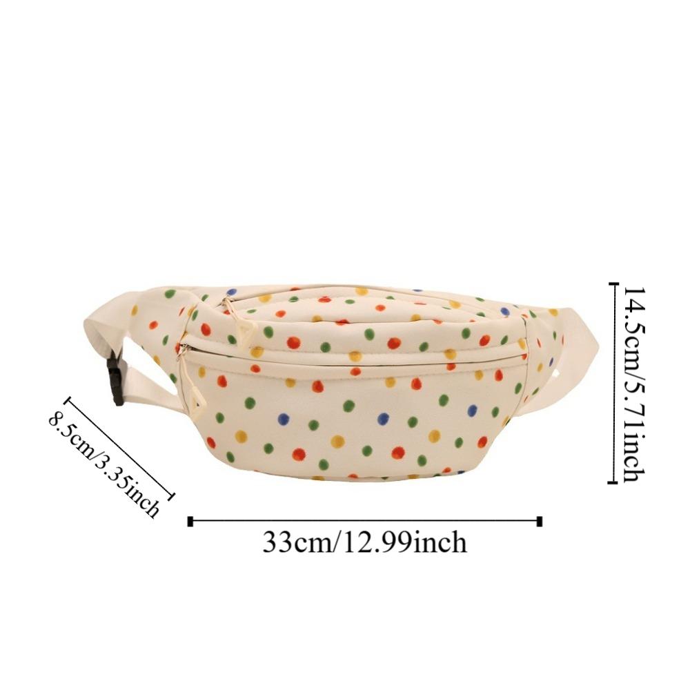 Colorful Polka Dot Single Shoulder Bag Waterproof Sports Fanny Pack Running Waist Bag Outdoor
