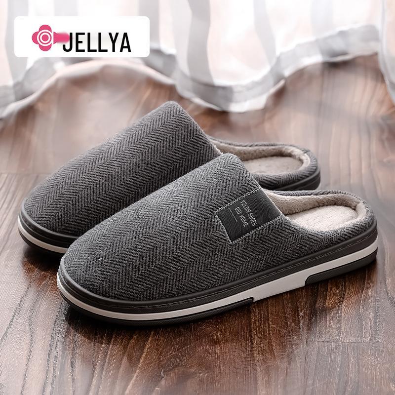Jie Liya Plush Cotton Slippers: Non-Slip, Warm Indoor & Outdoor Wear for Men & Women - Perfect for Autumn & Winter