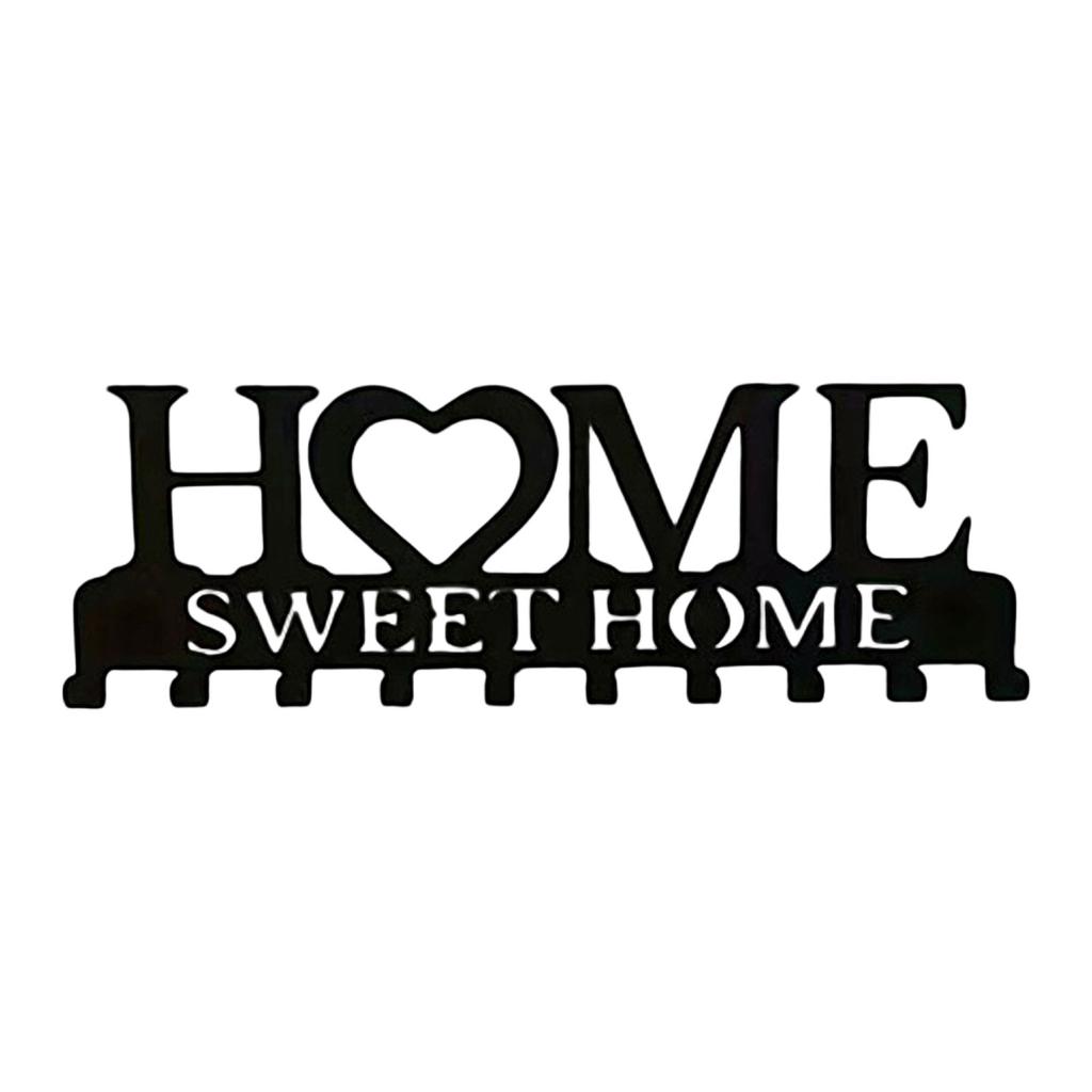 Wrought Iron Hook Home Key Storage Towel HOME Letter Metal Hanger