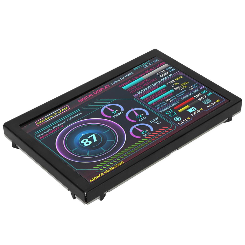 5in Computer Temp Monitor IPS USB Mini Screen PC Sensor Panel Dynamic Display Monitor AIDA64 PC CPU RAM Data Monitor