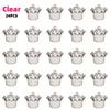 12/24pcs Transparent Crown-Shaped Plastic Boxes with Lid Wedding Favor Box Party Candy Container Packaging for Treats & Trinkets