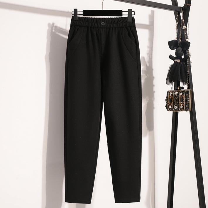 DIMANAF 2025 Autumn Plus Size Women Cothing Long Pants Harem Oversize Trousers Elastic Waist Vintage Casual Loose