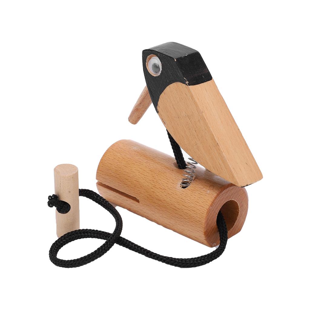 Woodpecker Toy Beech Wood Bird Decor Sculpture Preschool Education Toys for Kids