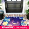Pokemon Gengar Starry Night Sky Print Non-Slip Doormat, Absorbent Floor Mat for Home Decor