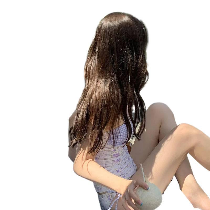 Cute Girl Floral Print Split Swimsuit Women's High-end Sense New Belly Cover and Thin Beautiful Suspender Swimsuit