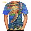 Summer Tshirts Cute Sea Turtle 3d Print Men/women T-shirt Underwater World Turtle Casual Short-sleeved Size 6xl