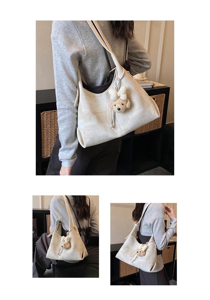 2026 Korean Style Plush Bear Shoulder Bag: Cute & Versatile Women's Tote Bag for Fashionable Commutes