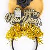 Yousheng 2026 New Year Headband with Number Logo Black Golden Sequin Design Streamer Decorated Hair Hoop Team Unity Prop
