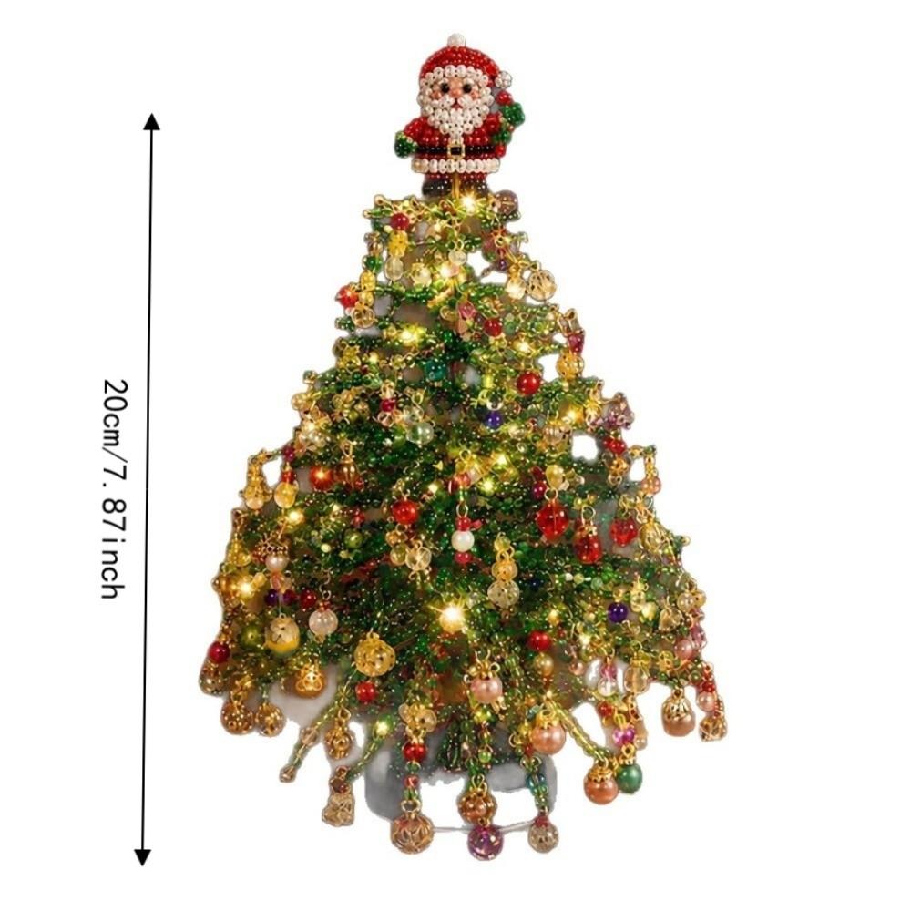 Handmade DIY Beaded Christmas Tree Kit with Light Up Crystal Bead Halloween Tree Making Kit Colorful Sparkling