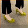 Autumn 2024 New High Heels Female Minority Shallow Mouth Thick with Temperament Fairy Wind Single Shoes Female