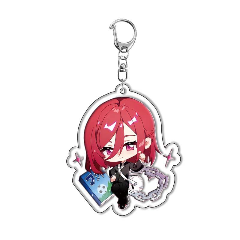 Anime Acrylic Keychain Blue Lock Cute Cartoon Character Pendant for Bags Keysring Cosplay Gifts