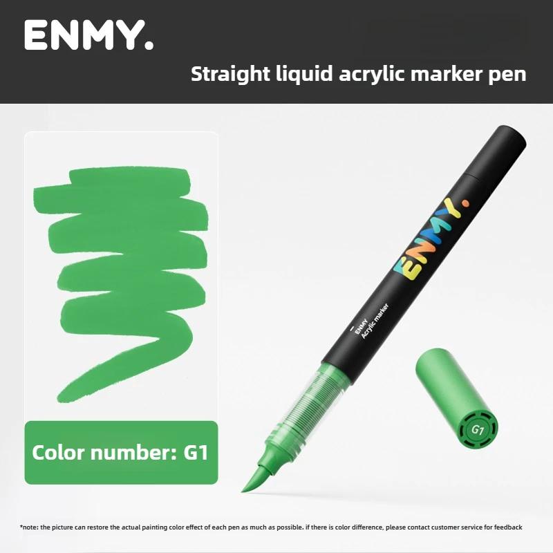1 Pieza ENMY 60 Colores Marcadores Acrílicos Líquidos Directos Mezclables Punta Suave No Transparentes Marcadores de Arte Material Escolar Papelería