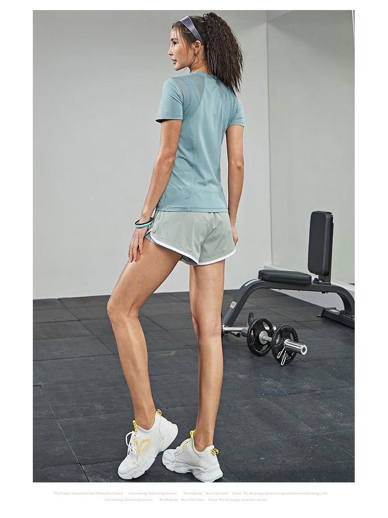 Women's Quick-dry Slim Fit Running T-shirt – High Stretch, Breathable Mesh Sports Top for Fitness & Yoga
