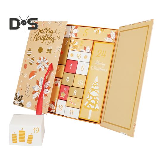 

Рождественский адвент-календарь, набор пустых коробок 2024, календарь обратного отсчета «сделай сам», заполняемые коробки на 24 дня, заполните свой собственный адвент-календарь коробками A золотистый