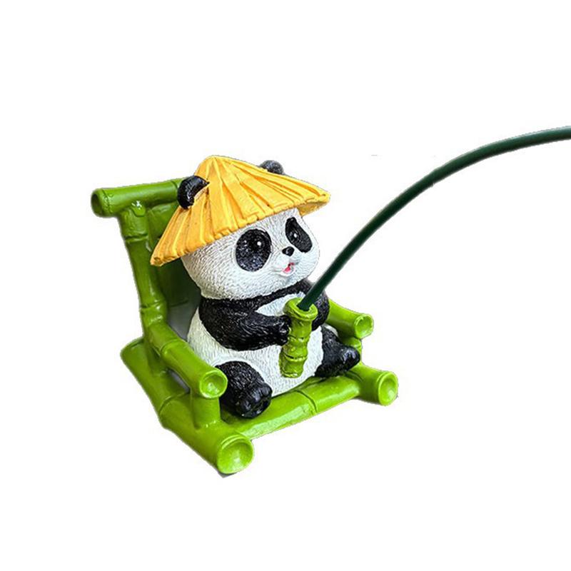 Garden Statue Resin Panda Fishing Figurine For Outdoor Decor Resin Statue Sculpture For Fishponds Aquariums For Yard